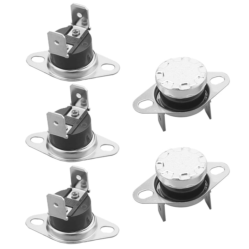 [Australia - AusPower] - Fielect 5Pcs KSD301 Thermostat 75°C/167°F Normally Closed N.C Snap Disc Limit Control Switch Microwave Thermostat Thermal Switch 