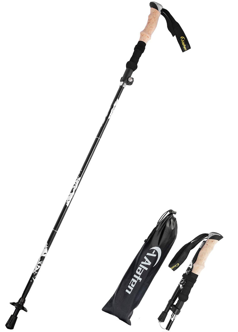 [Australia - AusPower] - A ALAFEN Walking Stick - Collapsible Trekking Pole for Men and Women,7075 Aluminum Hiking Stick for Seniors Black 1 PC(1 Pole) 
