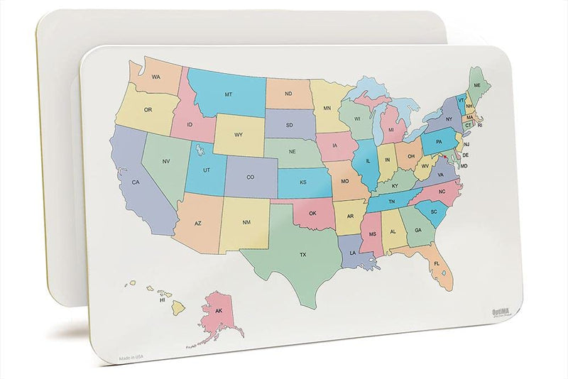 [Australia - AusPower] - USA Map with State Names, 11" x 17" x 1/8" Double Sided Lap Board. US Map with State Name Abbreviations on One Side 11" x 17" Us Map With State Names 