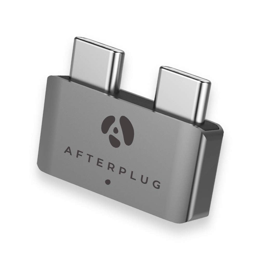 [Australia - AusPower] - USB C Extender for MacBook with Case, Afterplug 2-Port Type C Male to Female Extension Adapter Compatible with Thunderbolt 3/4 or USB 4 Type C Port; 100W PD, 5K Video & 40Gbps Data Space Grey 