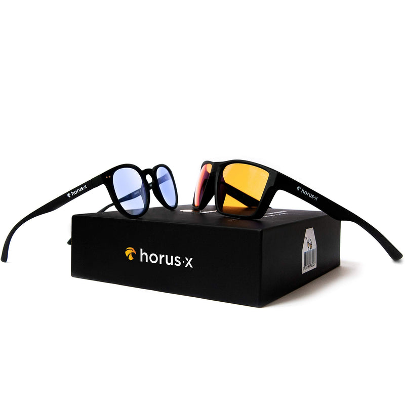 [Australia - AusPower] - Horus X • Bundle Light Gaming & Office Glasses Rest Filter Protection [50-86%] • Anti Blue Light Screens • Video Games Computer Console PC • Gaming Accessories Pack • Men and Women 