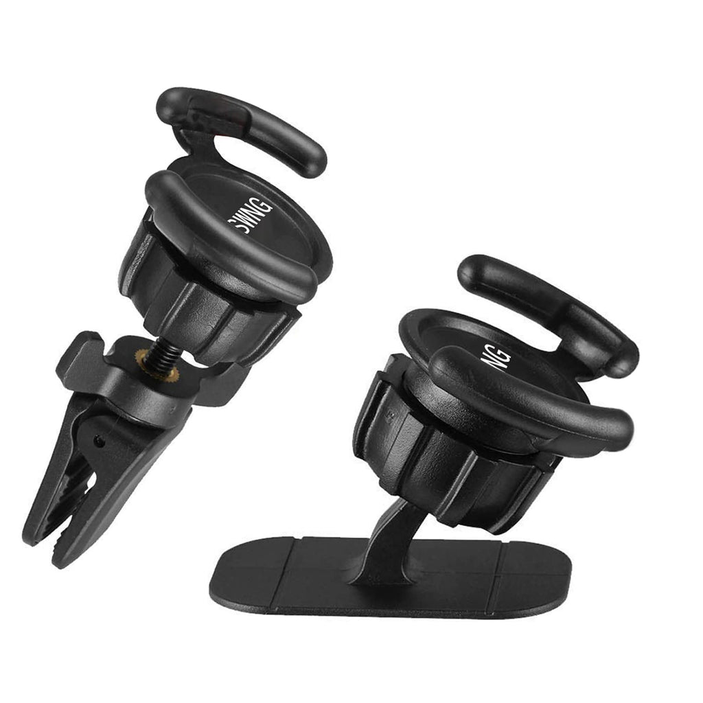 [Australia - AusPower] - Universal Air Vent Car Mount and Dashboard Sticker Holder(2 Pack) - KSWNG 360° Rotation Clip Car Mount Phone Holder with Adjustable Switch Lock for Smartphones GPS Navigation 