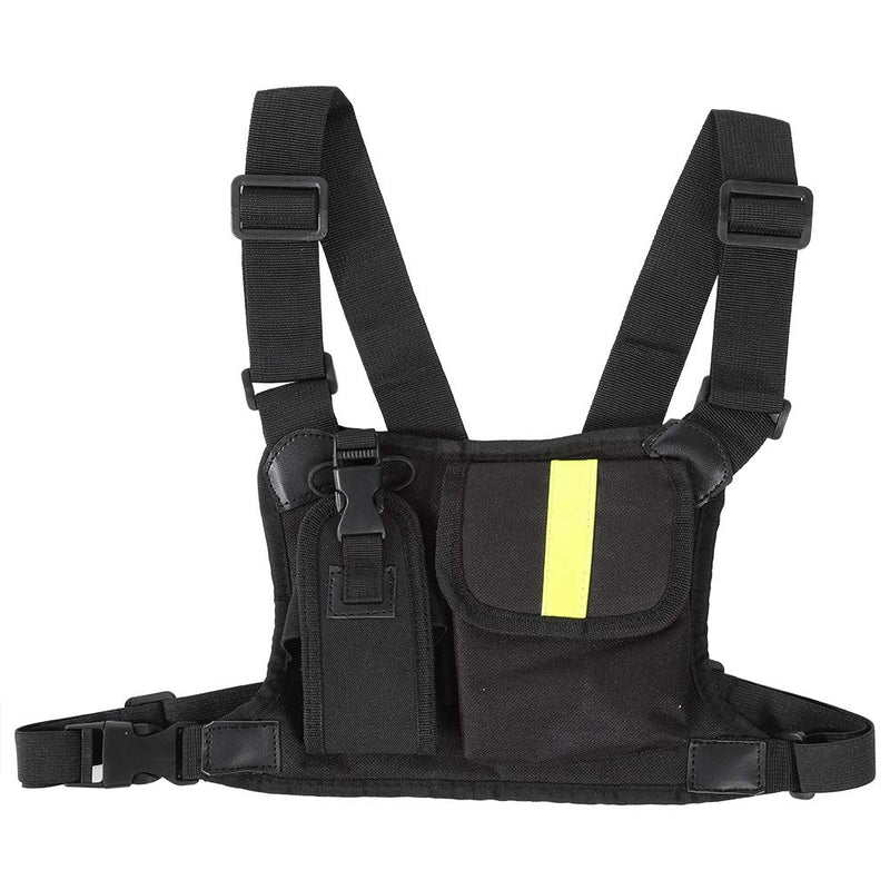 [Australia - AusPower] - PUSOKEI Walkie Talkie Chest Harness Front Pack, Bright Yellow Chest Harness Chest Front Pack Pouch Holster Vest Rig Carry Case for Two-Way Radio Walkie Talkie 