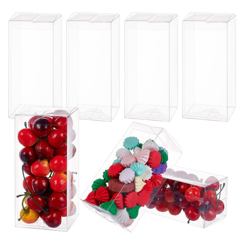 [Australia - AusPower] - BENECREAT 20 Pack 2.7x2.7x6.3" Plastic Boxes Rectangle Plastic Party Favor Boxes for Wedding Party Treat Candy Cupcakes 2.7x2.7x6.3" 