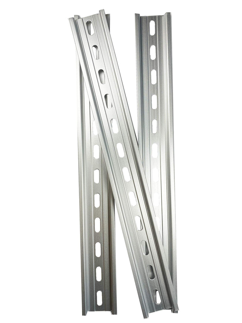 [Australia - AusPower] - T&G 3 Pieces DIN Rail Slotted Aluminum RoHS 12" Inches Long 35mm Wide 7.5mm High 
