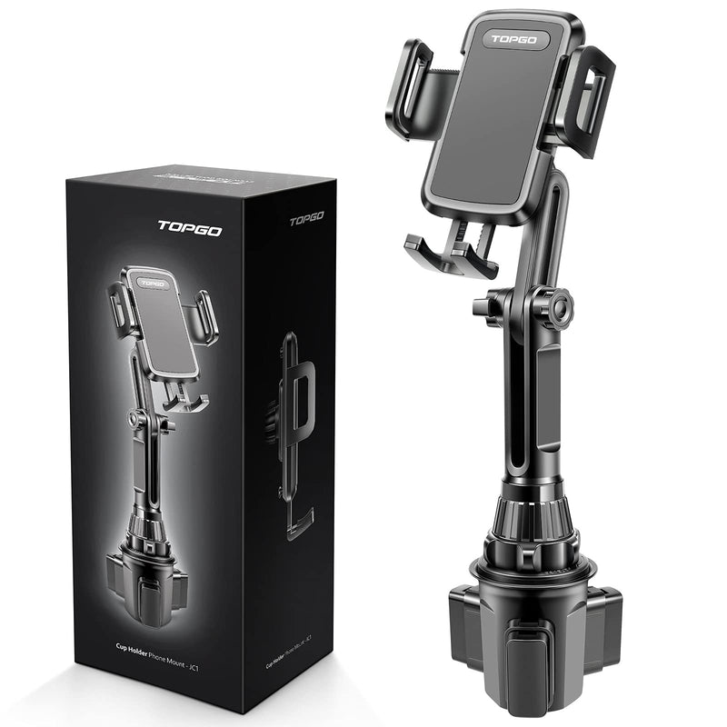 [Australia - AusPower] - Cup Holder Phone Holder, [No Shaking & Height-Adjustable Pole] Car Cup Holder Phone Mount, Cell Phone Cradle for iPhone, Samsung and More Smart Phone(Black) Black 