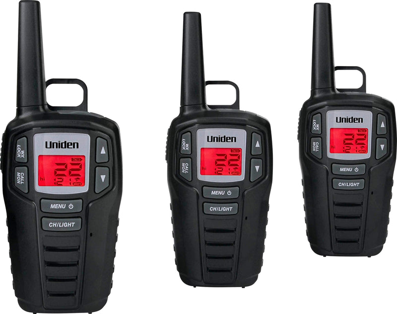 [Australia - AusPower] - Uniden SX307-3C FRS 3-Pack, Up to 30-Mile Range, Walkie Talkies, 22-Channel FRS 2-Way Radios - Black 