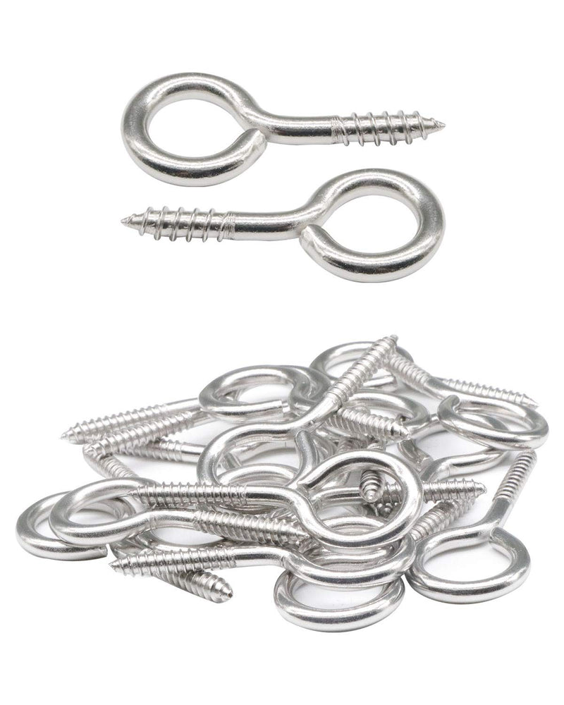 [Australia - AusPower] - IMScrews 20Pcs 1-3/4 Inch Screw Eyes Small Eyelet Screws Lag Eyebolt Heavy Duty Hook 304 Stainless Steel 20Pcs #10 x 1-3/4" 