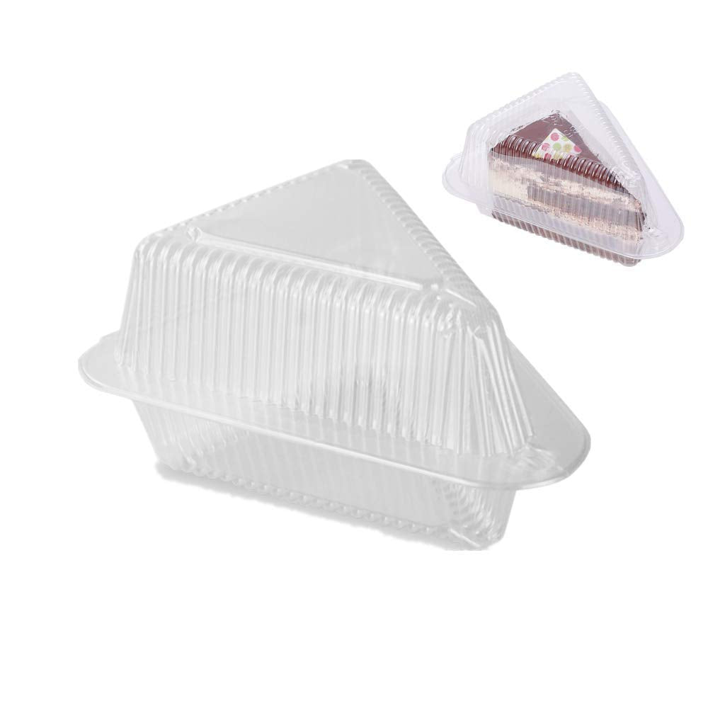 [Australia - AusPower] - 50 Pack Cheesecake Containers,Clear plastic Hinged Cake Slice Container 4 inch x 3 inch 