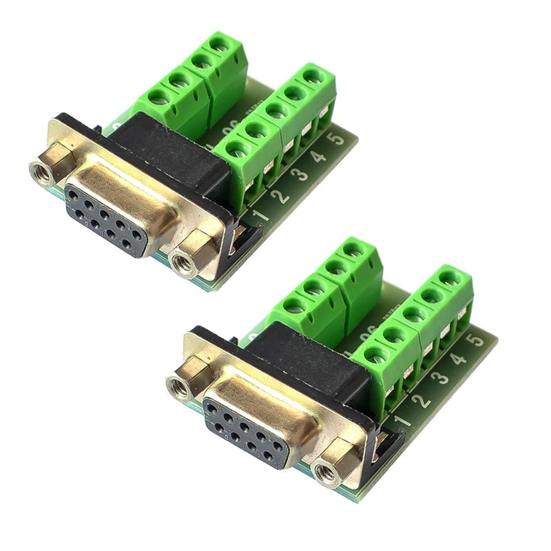 [Australia - AusPower] - HiLetgo 2pcs DB9 Female Adapter RS232 to Terminal RS232 Serial to Terminal DB9 Connector Convert Adapter 