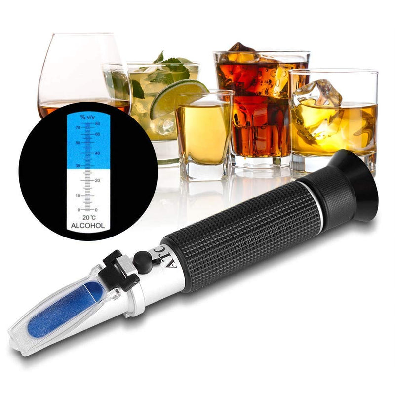 [Australia - AusPower] - Abuycs High Proof Alcohol Refractometer, ATC Alcohol Refractometer with 0-80% Alcohol Measurement Range for Liquor and Spirits. High Accuracy ±1% Alcohol Refractometer for Whiskey, Brandy, Vodka, etc. 