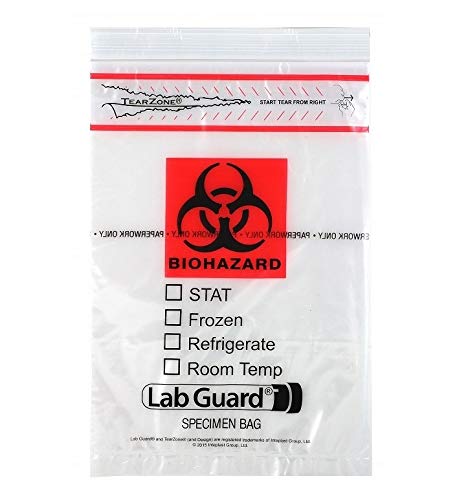 [Australia - AusPower] - Comfort Axis Biohazard Specimen Transport Bags, 6 by 9 Inches, Pack of 100 