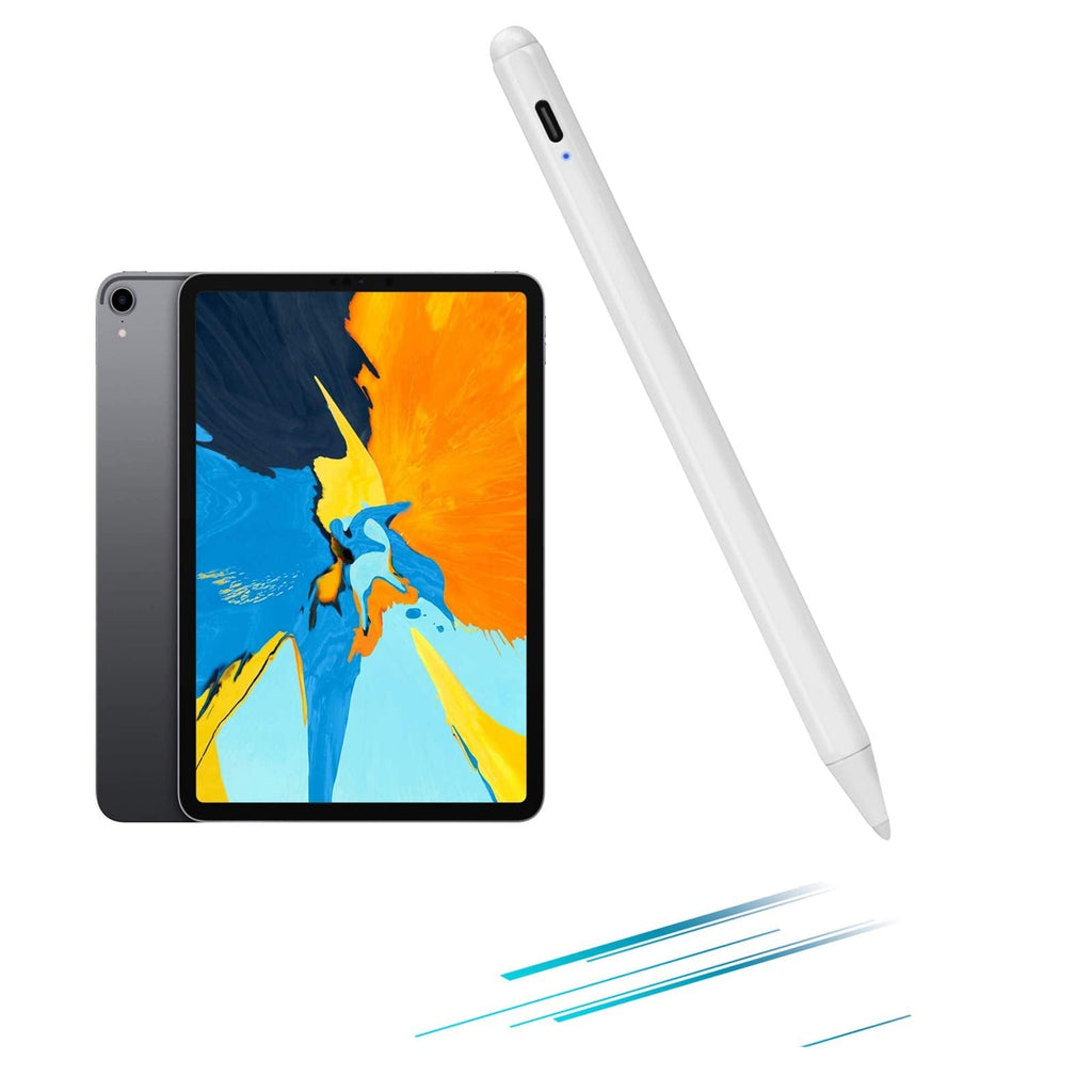 [Australia - AusPower] - 2020 iPad Pro 11" 2nd Generation Stylus Pen with Palm Rejection,Active Stylus Digital Pen Type-C Charge with 1.0mm Tip Pencil for Apple 2020 iPad Pro 11-inch Drawing Stylus Pen,White 