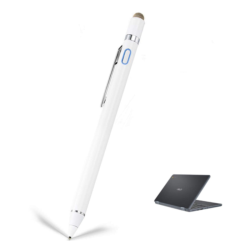 [Australia - AusPower] - Stylus Pen for Asus Chromebook Flip 2 in 1 Laptop, EDIVIA Digital Pencil with 1.5mm Ultra Fine Tip Pencil for Asus Chromebook Flip 2 in 1 Laptop Stylus, White 