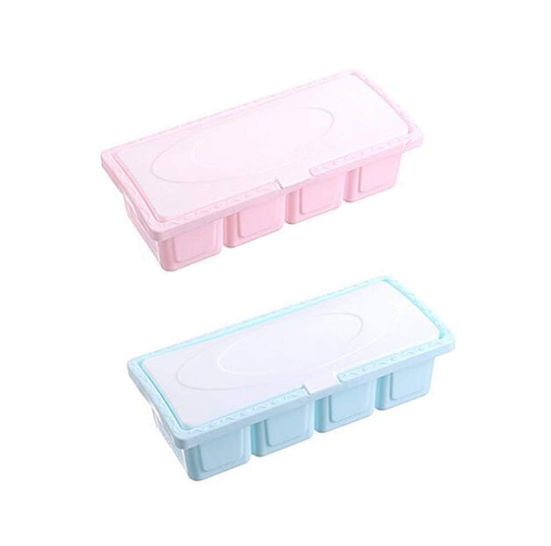 [Australia - AusPower] - WOIWO 2PCS Plastic Seasoning Box Set Kitchen Supplies Four Taste Box Finishing Household Dustproof Spoon Seasoning Storage Box 