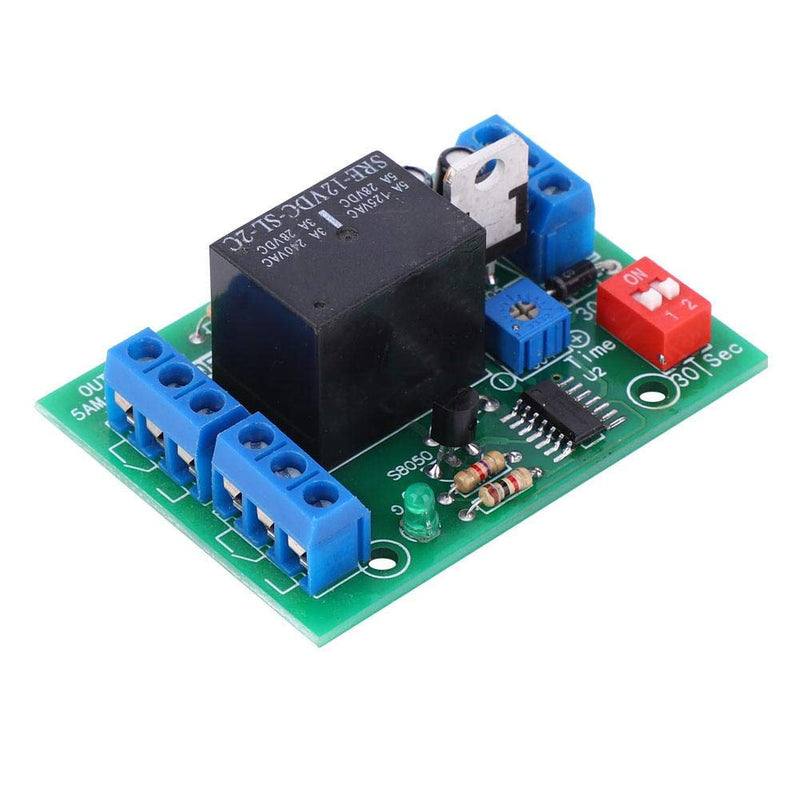 [Australia - AusPower] - Delay Off Relay Module 10-16V 12V DC Time Relay Module Double Pole Double Throw DPDT 2 Channel Output Timer Switch for Water/Air Flow Interruption Monitoring 