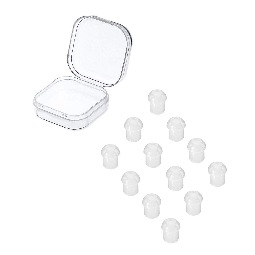 [Australia - AusPower] - YEHTEH Mushroom Ear Tips Replacement Silicone Earbud, for Two Way Radio Earpiece Acoustic Tube. Pack of 12pcs. White 