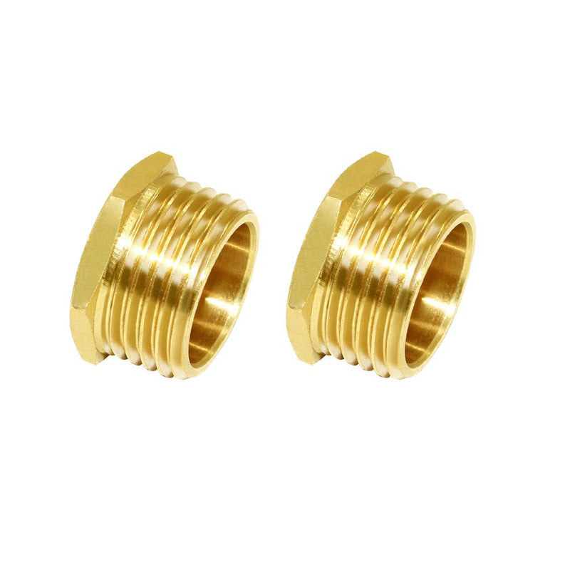 [Australia - AusPower] - Joywayus 3/4" NPT Male Pipe Plug Outer Hex Head Plug Brass Pipe Fitting(Pack of 2) 3/4"-2pcs 