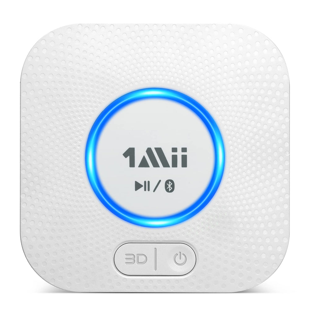 [Australia - AusPower] - [Upgraded] 1Mii B06 Plus Bluetooth Receiver, HiFi Wireless Audio Adapter, Bluetooth Receiver with 3D Surround Low Latency for Home Music Streaming Stereo System (White) White 