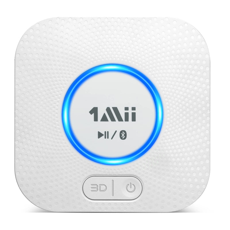 [Australia - AusPower] - [Upgraded] 1Mii B06 Plus Bluetooth Receiver, HiFi Wireless Audio Adapter, Bluetooth Receiver with 3D Surround Low Latency for Home Music Streaming Stereo System (White) White 