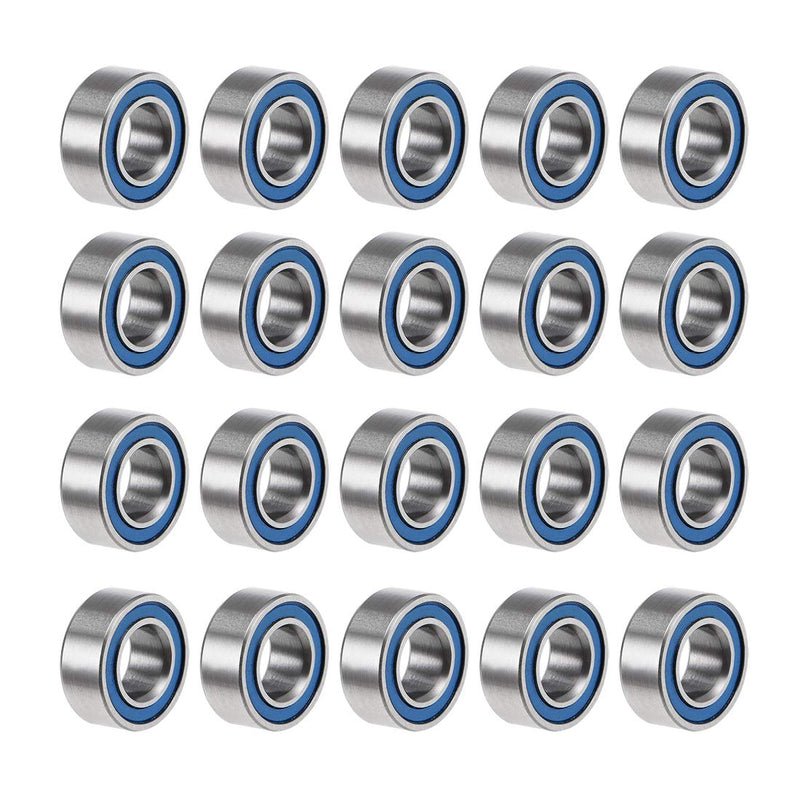 [Australia - AusPower] - uxcell MR105-2RS Deep Groove Ball Bearings 5mm Inner Dia 10mm OD 4mm Bore Double Sealed Chrome Steel Blue Seal Z2 20pcs 5mmx10mmx4mm 