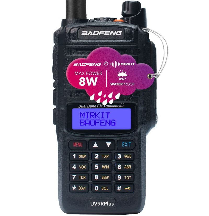 [Australia - AusPower] - Mirkit Waterproof Baofeng Radio UV-9R Plus MK1 (UV-82 3rd Generation) Max Power Ham Radio Handheld &2200mAh Battery, IP67 Portable Radio: Dust, Cold & Waterproof Radio with Hard Case IP67 
