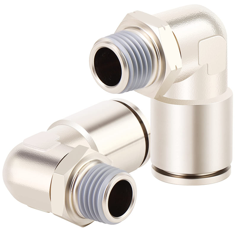 [Australia - AusPower] - TAILONZ PNEUMATIC Elbow 1/4 Inch Tube OD x 1/8 Inch NPT Thread Push to Connect Fittings Copper Nickel Plating TPL-1/4-N1 (Pack of 5) 1/4"OD-1/8"NPT 
