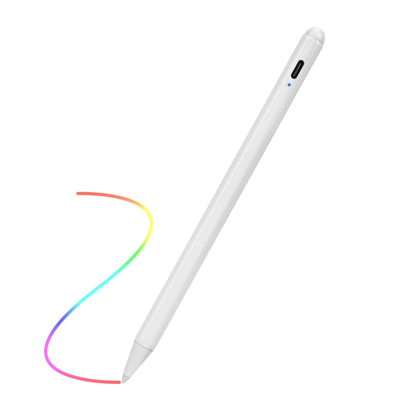 [Australia - AusPower] - iPad 6th Generation 9.7" Stylus Pencil with Palm Rejection, Type-C Recharge 1.5mm Fine Tip 2nd Pencil Compatible with Apple Stylus Pen for iPad 6th Generation 9.7 Inch, White 