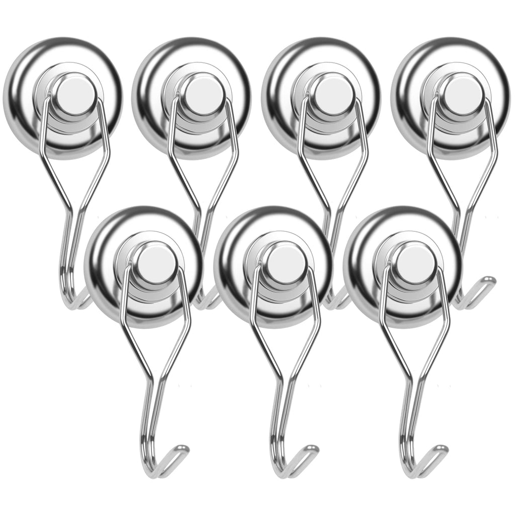 [Australia - AusPower] - DIYMAG Swivel Swing Powerful Magnetic Hooks, 100LB (7 Pack) Strong Heavy Duty Neodymium Magnet Hooks Great for Grill, Refrigerator, Kitchen, Office-Length 68mm(2.67in), Diameter 32mm(1.26in) 100lbs 7P 