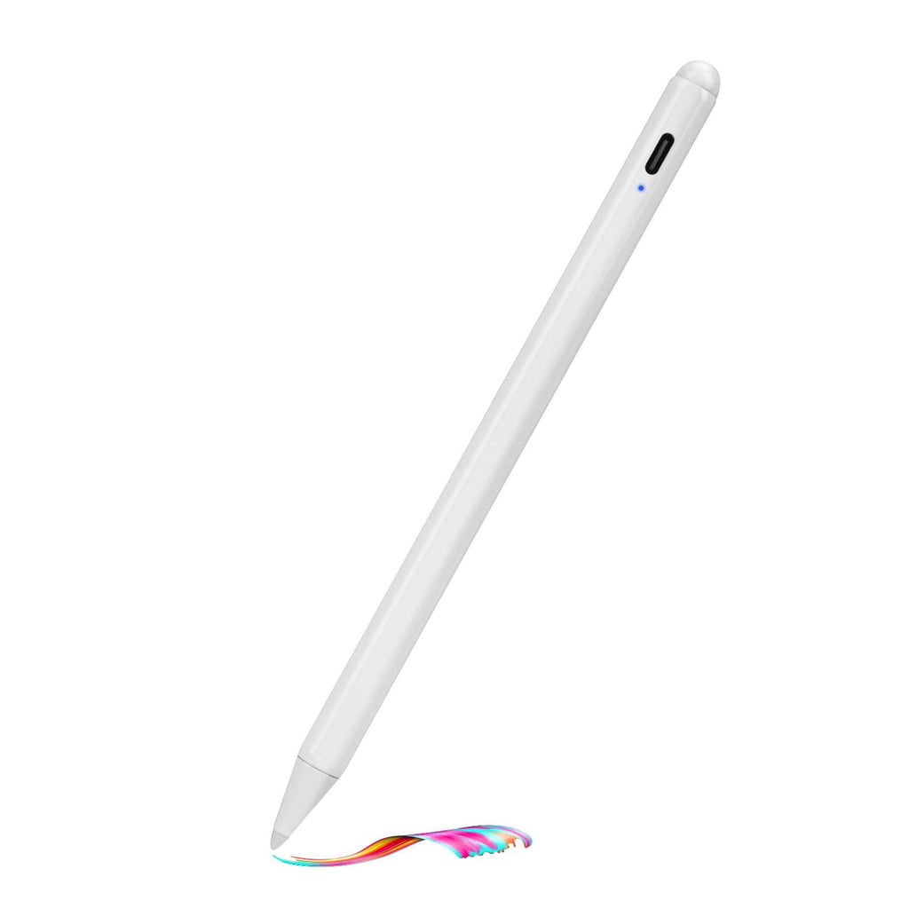 [Australia - AusPower] - 2021 iPad Mini 6 Generation Stylus Pen with Palm Rejection, Type-C Recharge 1.0mm Fine Tip 2nd Pencil Compatible with Apple Stylus Pens for iPad Mini 6/5th Generation, White 