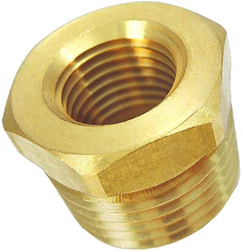 [Australia - AusPower] - All Tool Depot Brass REDUCING Pipe Fitting HEX Bushing Fuel/AIR/Water/Oil/Gas WOG (1/2" NPT Male x 1/4" NPT Female, 1) 1/2" NPT Male x 1/4" NPT Female 