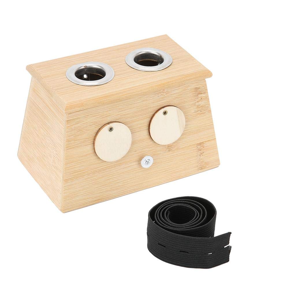 [Australia - AusPower] - Bamboo 2 Holes Moxibustion Box, Durable Moxa Stick Holder Moxibustion Tool With Good Insulation Ability for Most 14-18mm Moxa Rolls 