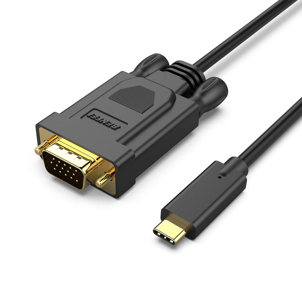 [Australia - AusPower] - USB C to VGA Cable, Benfei USB Type-C to VGA Cable [Thunderbolt 3] Compatible for MacBook Pro 2019/2018/2017, Samsung Galaxy S9/S8, Surface Book 2, Dell XPS 13/15, Pixelbook and More - 3 Feet Black 