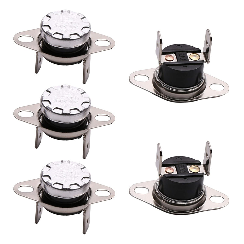 [Australia - AusPower] - Fielect 5Pcs KSD301 Thermostat 45°C/113°F Normally Open N.0 Adjust Snap Disc Temperature Switch for Microwave Oven Coffee Maker Smoker Bent Feet 