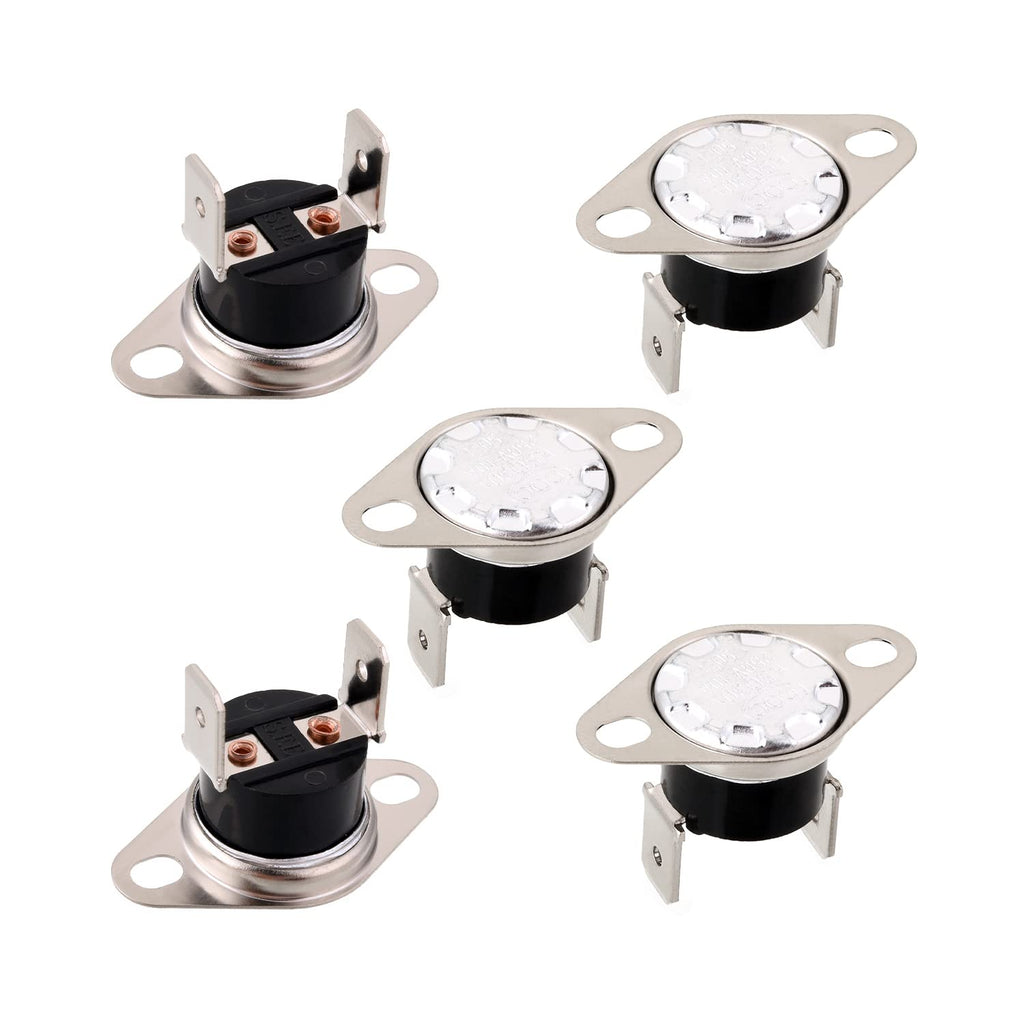 [Australia - AusPower] - Fielect 5Pcs KSD301 Thermostat 50°C/122°F Normally Open N.0 Adjust Snap Disc Temperature Switch for Microwave Oven Coffee Maker Smoker Bent Feet 