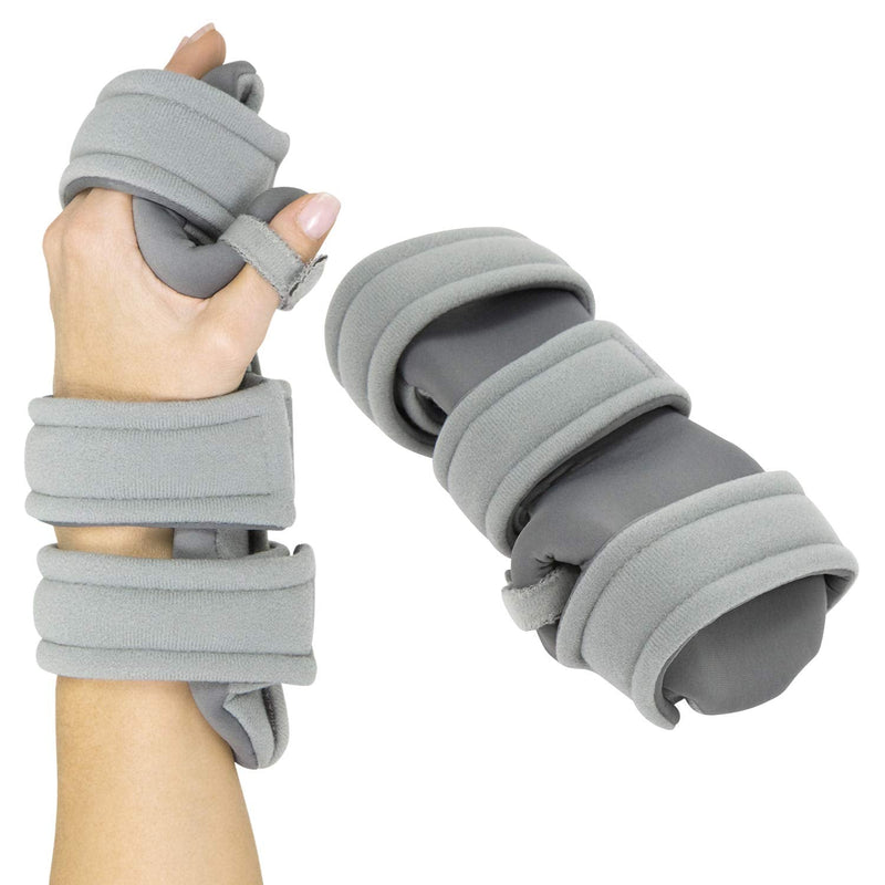 [Australia - AusPower] - Vive Resting Hand Splint (Left) - Night Immobilizer Wrist Finger Brace - Thumb Stabilizer Wrap - for Arthritis, Tendonitis, Carpal Tunnel Pain - Functional Support for Sprains Fractures (Small) Gray Left (Small) 