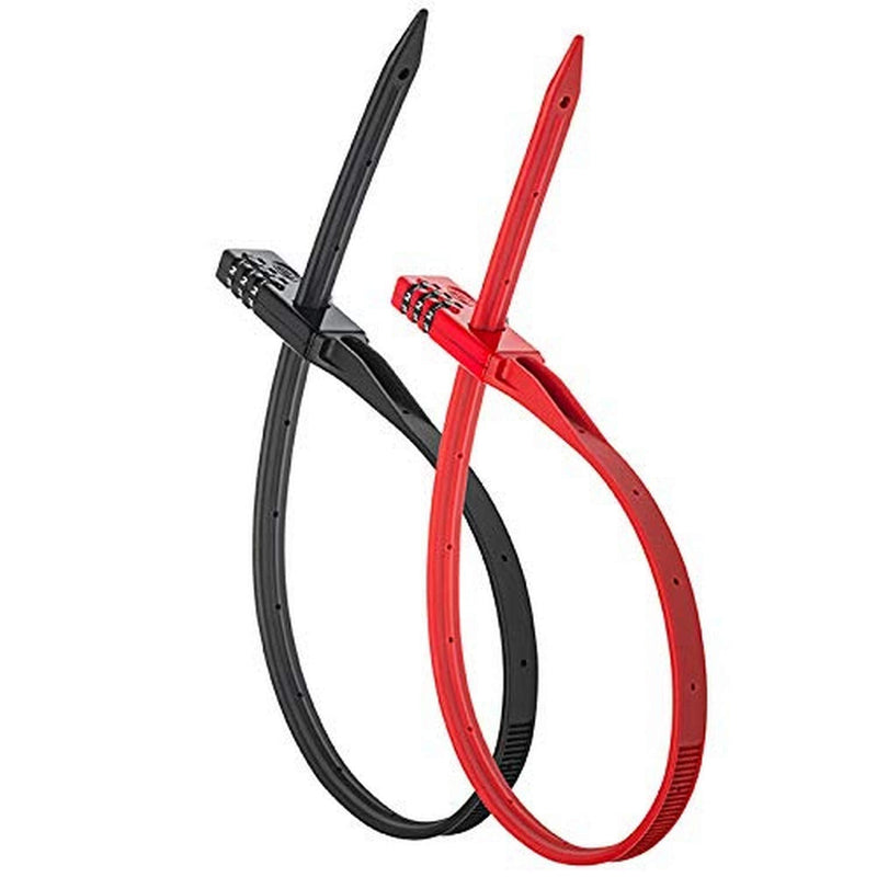 [Australia - AusPower] - Bell QuickZip Zip-Tie Multi-Purpose Combo Lock 2 Pack Red/Black, One Size 