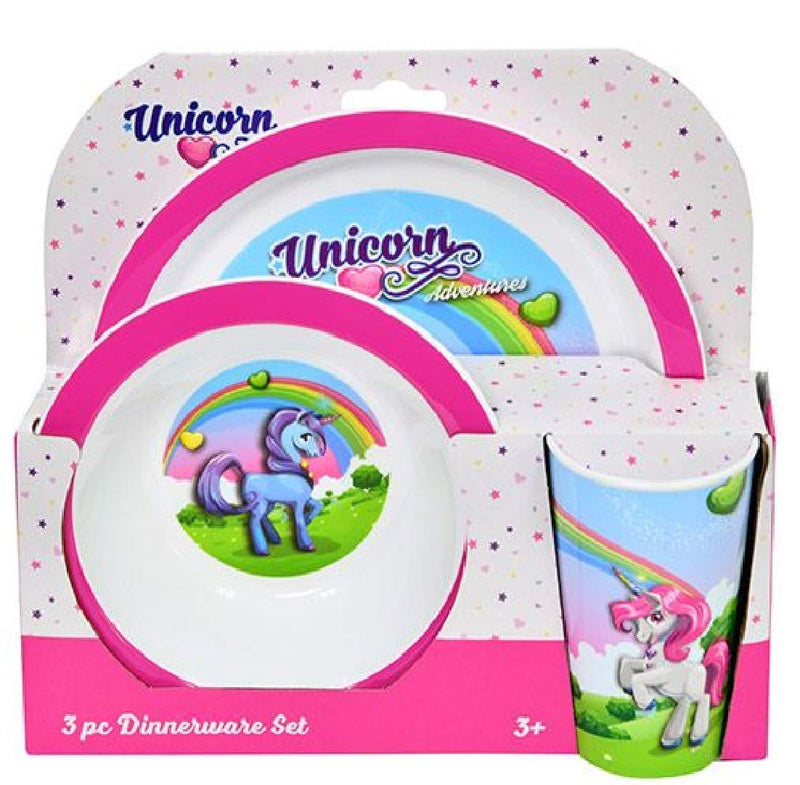 [Australia - AusPower] - UPD Unicorn PP Dinner Set in Open Box, Pink, Small, 3 Piece 