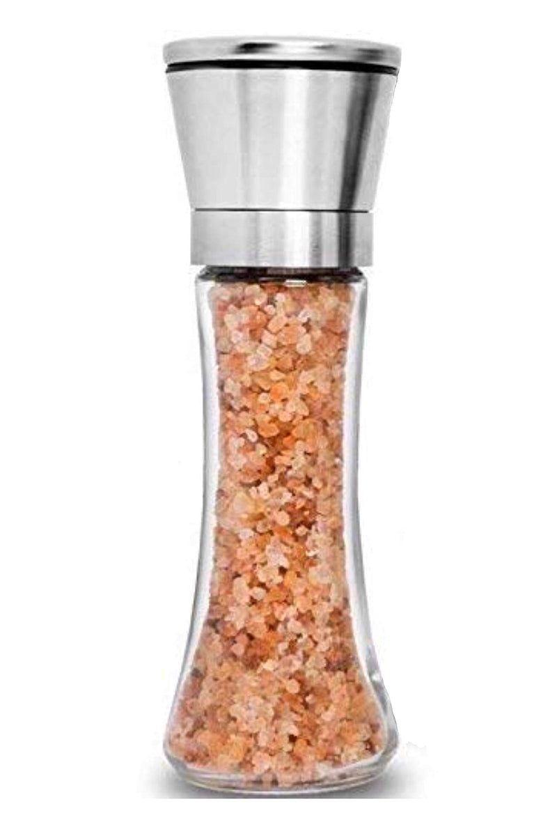 [Australia - AusPower] - HOME EC Premium Stainless Steel Salt or Pepper Grinder 1pk - Adjustable Ceramic Sea Salt Grinder or Pepper Grinder - Tall Glass Salt or Pepper Shakers Pepper Mill or Salt Mill w/EBook 1 