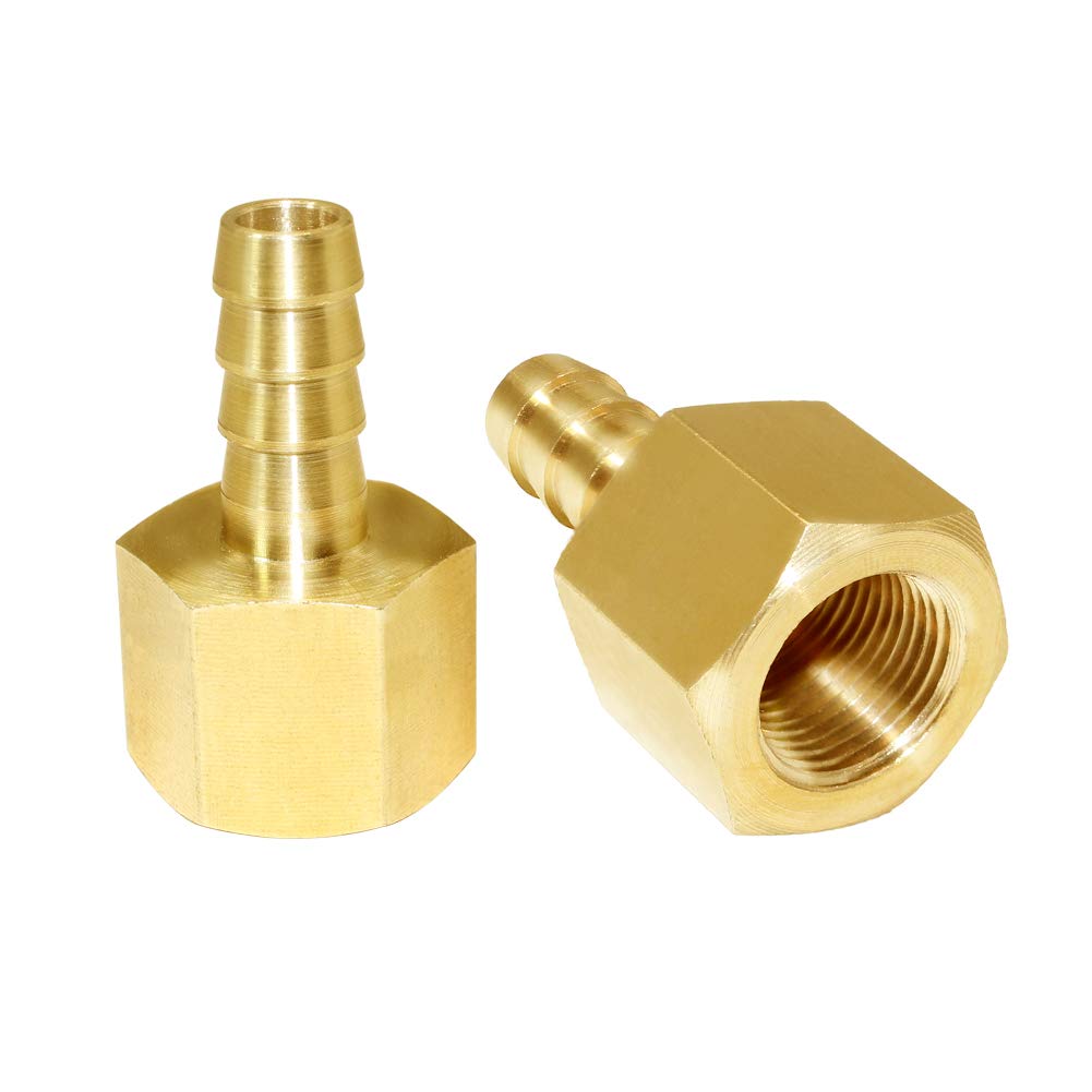 [Australia - AusPower] - Joywayus Female Thread Barb Fitting 3/8"Hose Barb to M16x1.5 Female Thread Brass Hose Fitting Connector Fuel Line Adapter (Pack of 2) 