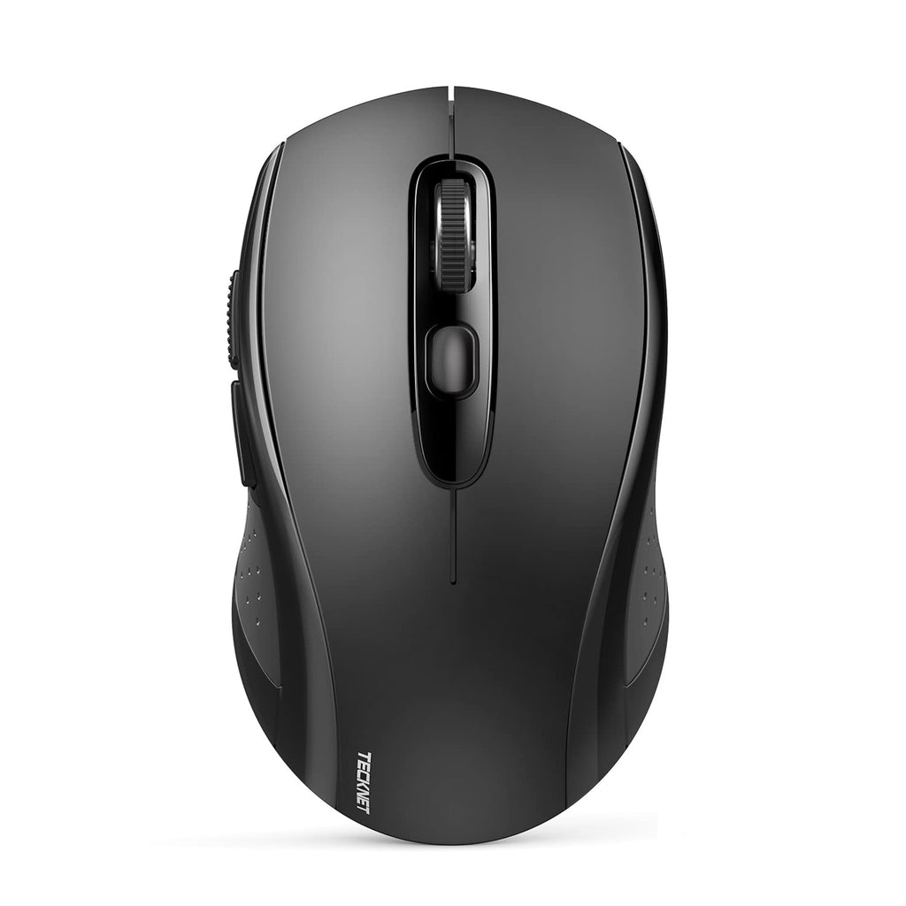 [Australia - AusPower] - Bluetooth Wireless Mouse, TECKNET 3 Modes Bluetooth 5.0 & 3.0 Mouse 2.4G Wireless Portable Optical Mouse with USB Nano Receiver, 2400 DPI for Laptop, MacBook, PC, Windows, Android, OS System (Black) Black 