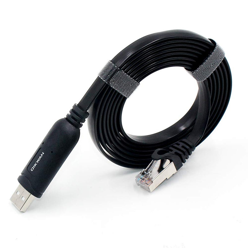 [Australia - AusPower] - USB Console Cable USB to RJ45 Cable Essential Accesory of Cisco, NETGEAR, Ubiquity, LINKSYS, TP-Link Routers/Switches for Laptops in Windows, Mac, Linux (Black) 