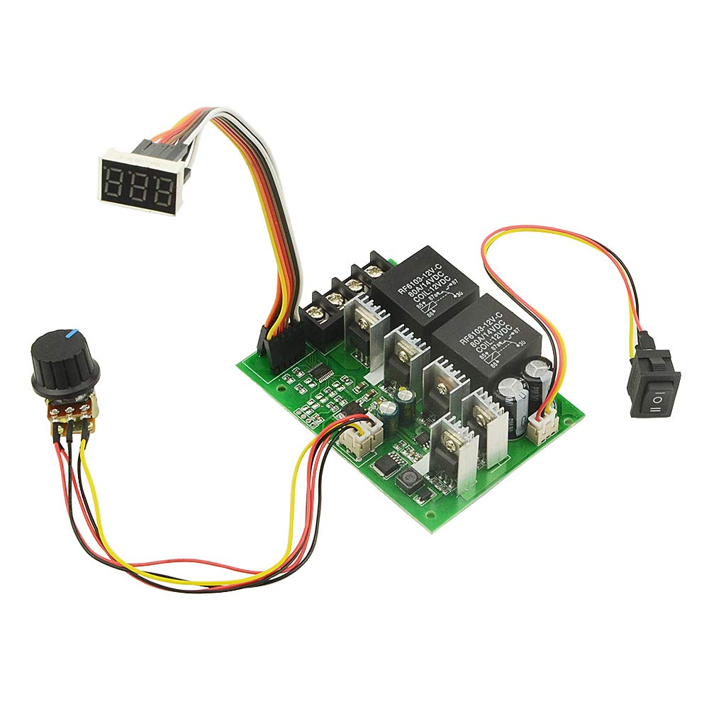 [Australia - AusPower] - WMYCONGCONG Motor Speed Controller DC 10-55V 40A DC Motor Speed Controller with CW CCW Reversible Switch Adjustable Potentiometer and Digital Display 