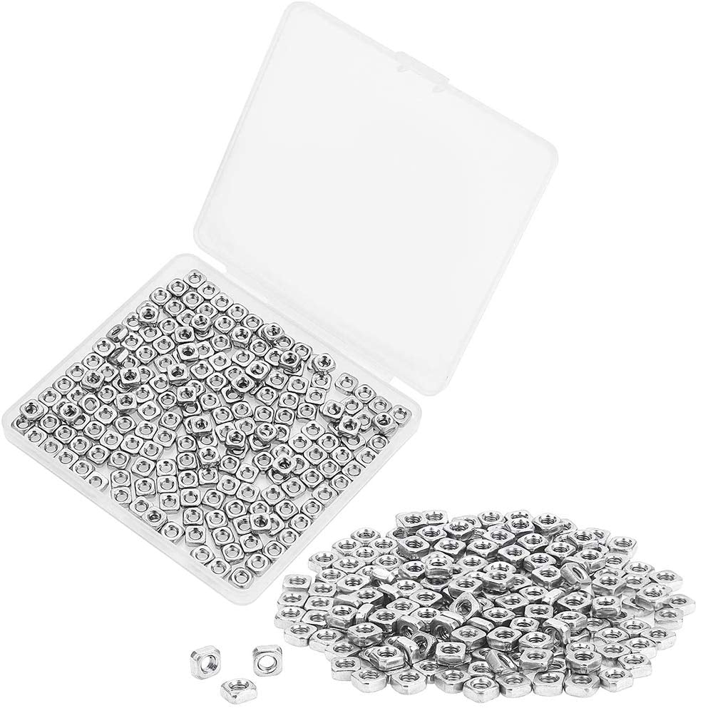 [Australia - AusPower] - Powlankou 200 Pieces 304 Stainless Steel M3 Square Nuts 