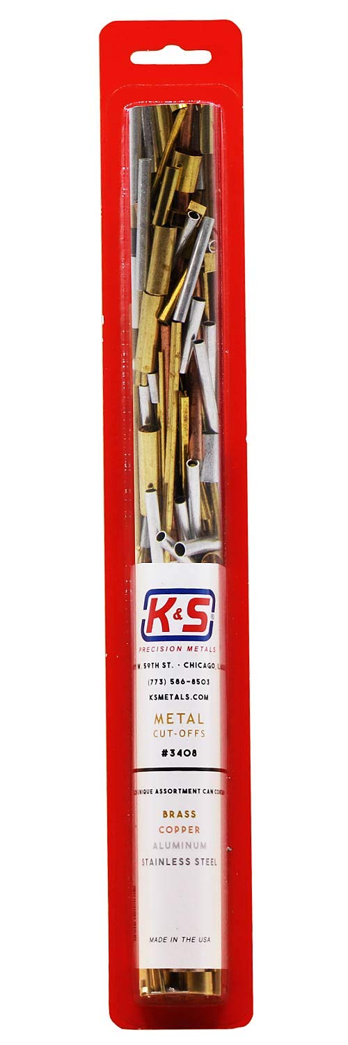 [Australia - AusPower] - K&S 3408 Metal Cut-Offs, Assortment of Brass, Copper, Aluminum, & Stainless Steel, Made in The USA Misc. Metal 