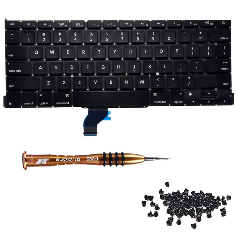 [Australia - AusPower] - Willhom US Keyboard with Screws Screwdriver Kit Replacement for MacBook Pro Retina 13" A1502 (Late 2013- Early 2015) 