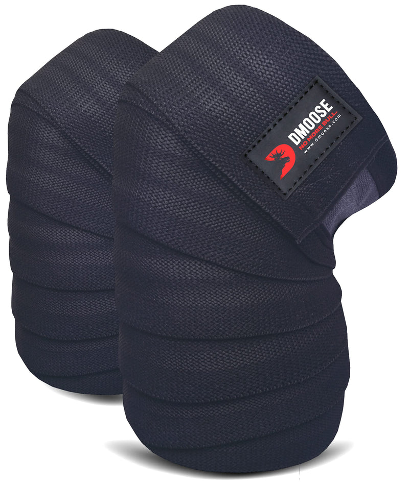 [Australia - AusPower] - DMoose Knee Wraps for Weightlifting - 78" Length Heavy Duty Knee Straps Pair - Avoid Knee Injury - Provides Joint Stability I Cross Training & WODs I Compression & Elastic Support Black / Stripes (Pair) 