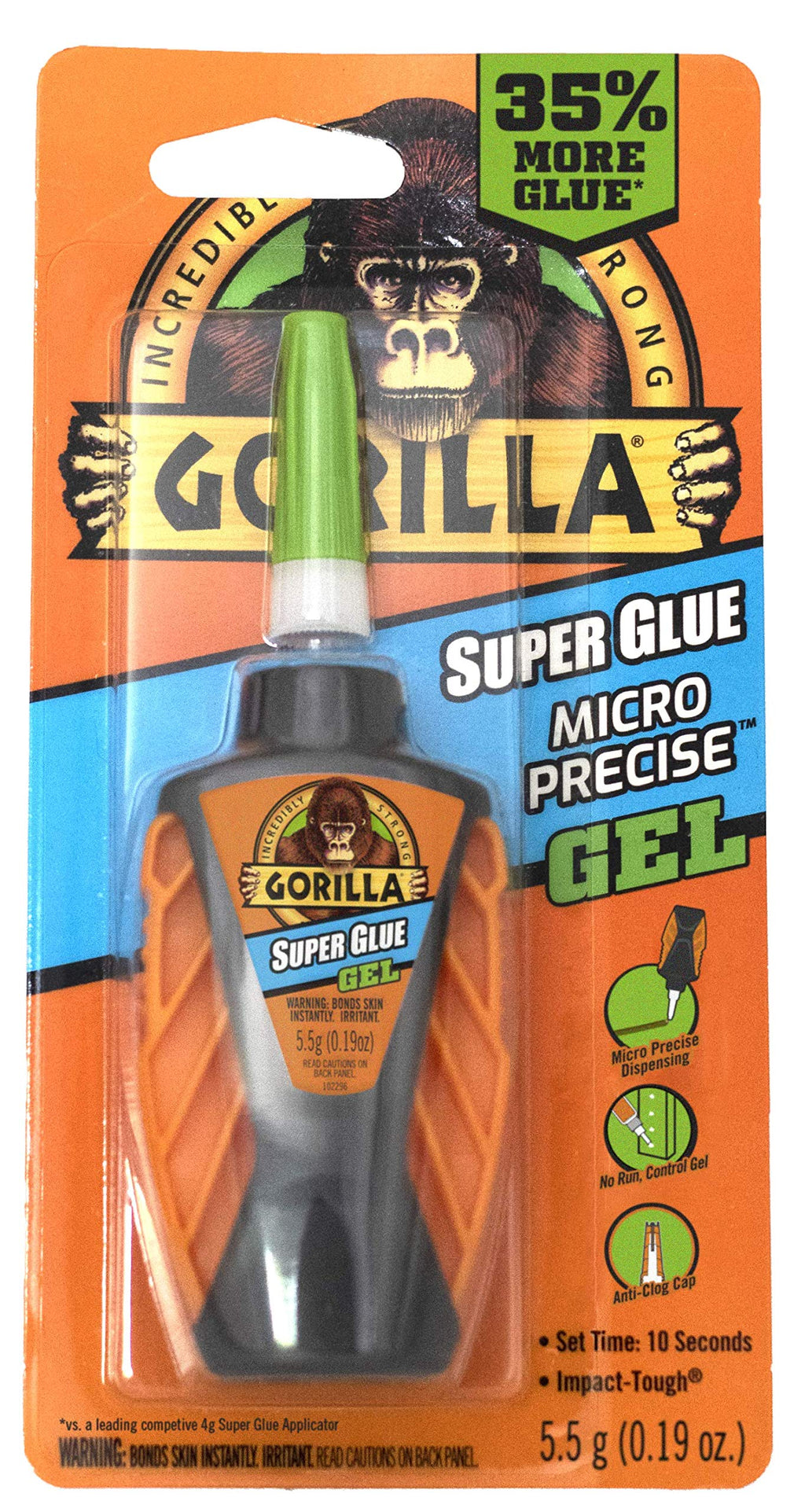 [Australia - AusPower] - Gorilla Micro Precise Super Glue Gel, 5.5 Gram, Clear, (Pack of 1) 1 - Pack 