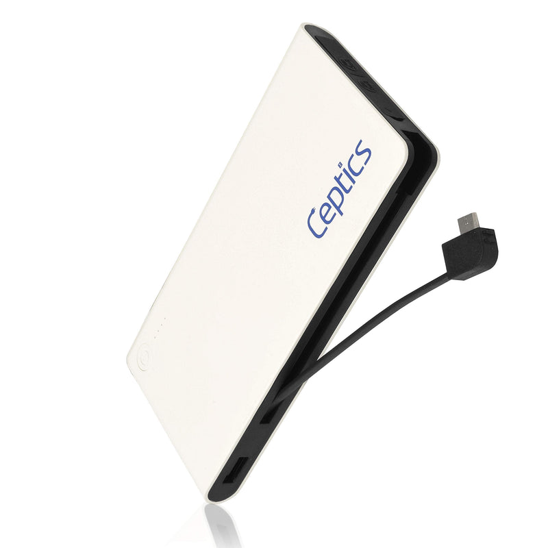 [Australia - AusPower] - Powerbank Portable Battery Charger by Ceptics - 10,000 mAH Ultra Light Compact Slim High Speed Charging Capability - USB-C, Lightning Cable Integrated for iPhone, Samsung Galaxy - Pocket Size 