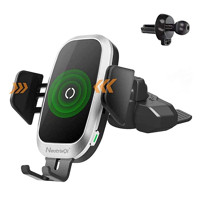 [Australia - AusPower] - NeotrixQI Car Charger Mobile Phone Holder Air Vent CD Slot Phone Mount Cell Phone Fast Charging Auto Clamping Car Mount Compatible with iPhone 13/12/11 Pro Max Samsung Galaxy S21+ S20 Note 20 